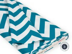 Moda Baumwollstoff Half Moon Modern - Zig Zags Aqua